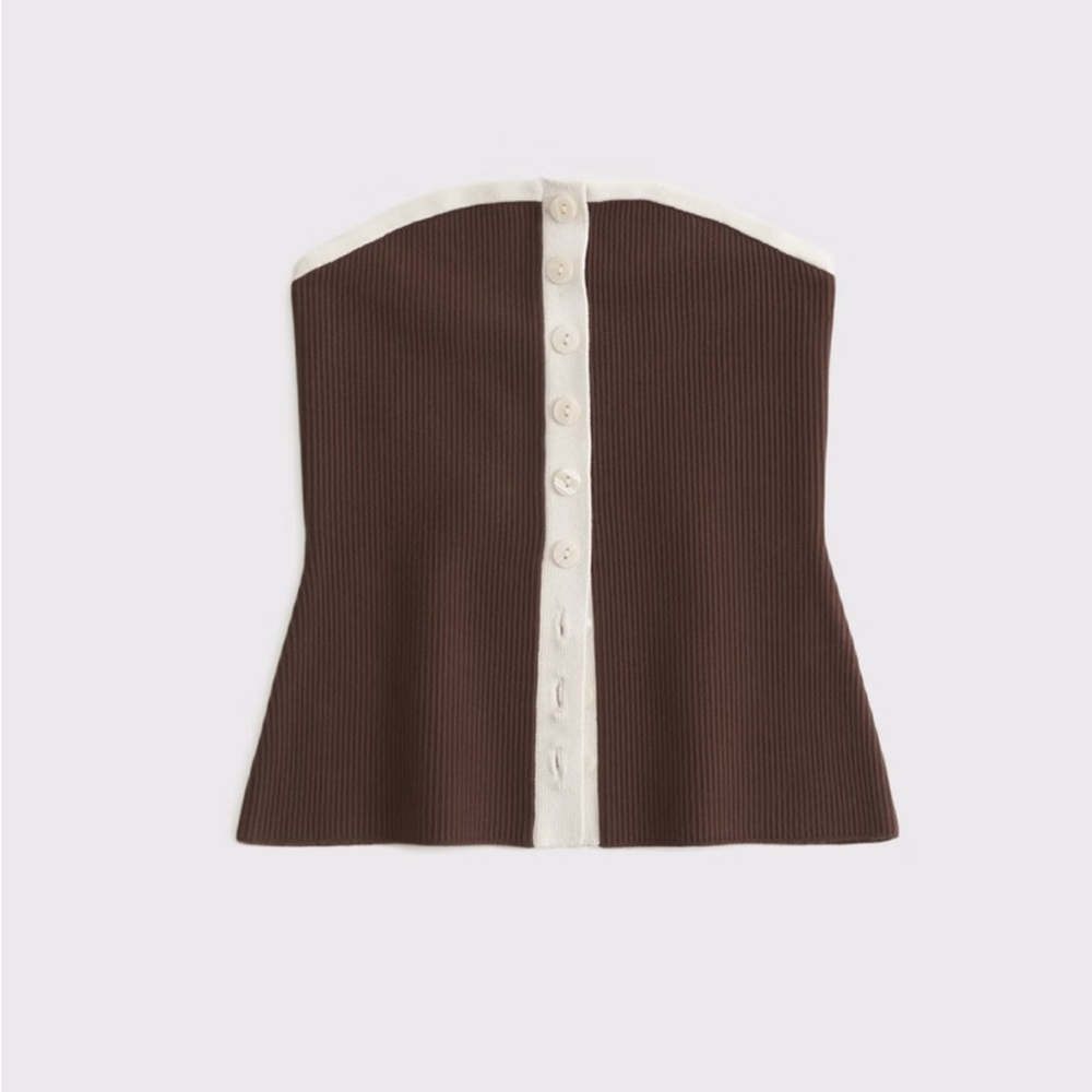 Abercrombie & Fitch Brown and Cream Tube Top